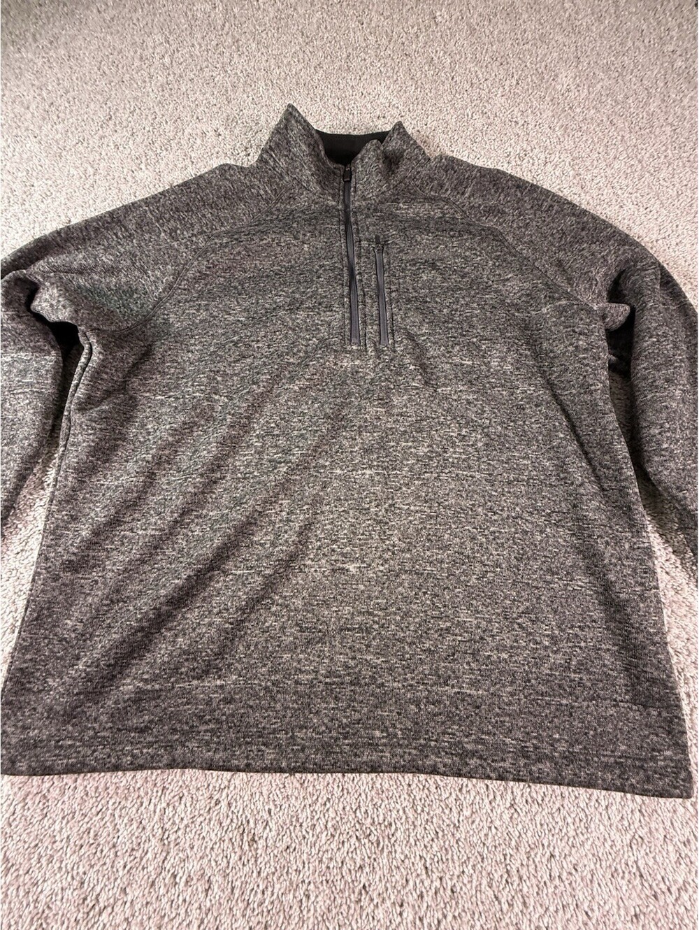 Eddie Bauer Men’s 1/4 Zip Sweatshirt Size XXL Gray Knit